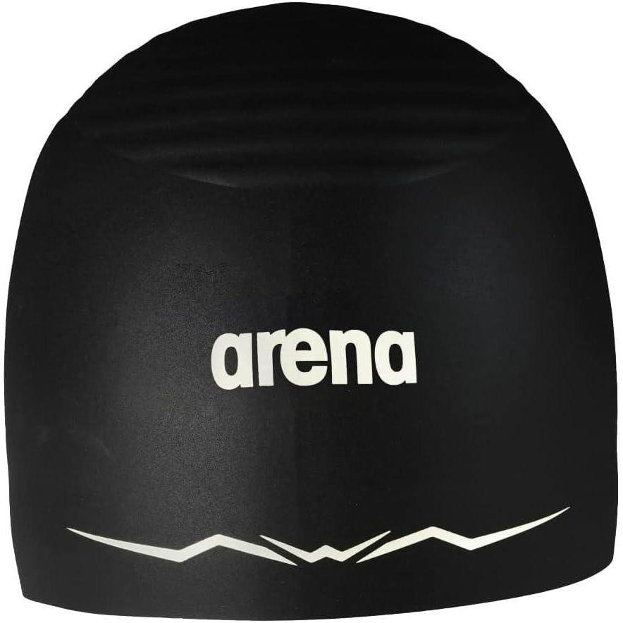 imageArena Silicone Racing Swim Cap Men and Women Aquaforce Wave Hydrodynamic Performance Competitive Intensive SwimmingBlackWhite