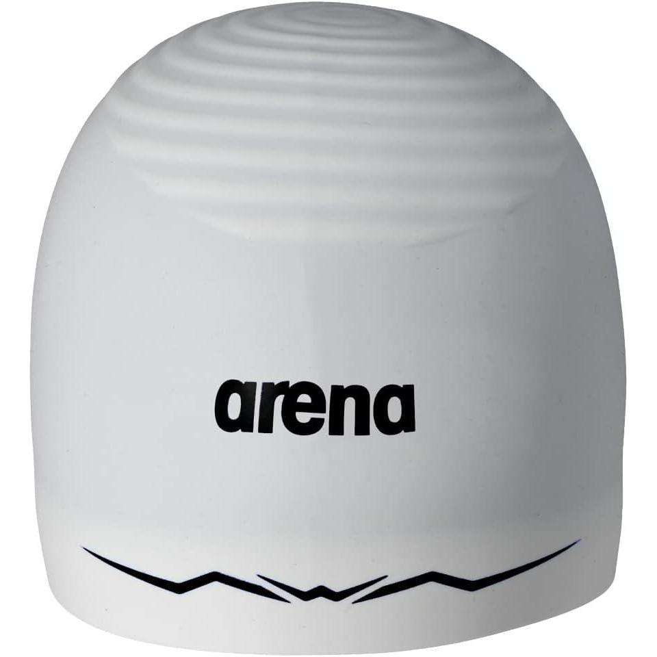 imageArena Silicone Racing Swim Cap Men and Women Aquaforce Wave Hydrodynamic Performance Competitive Intensive SwimmingWhite