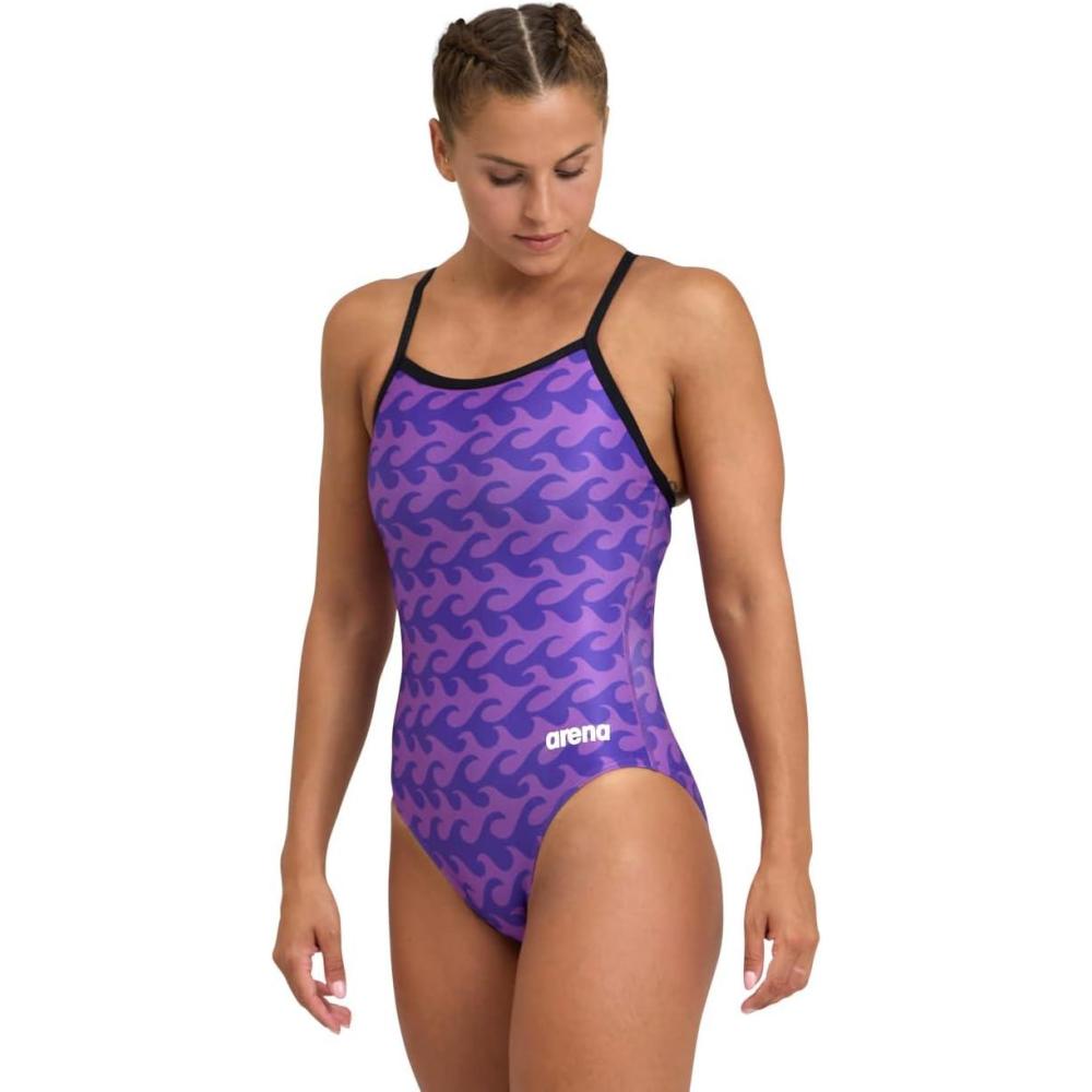 imageArena Womens Arena Performance Womens Ride The Wave SwimsuitBlackteam Purple