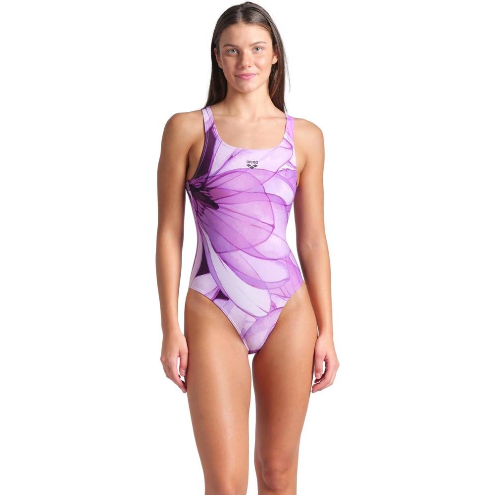 imageArena Womens Arena Womens Feel Line Seabed O Back Stretchy One Piece Athletic SwimsuitViolet Multi