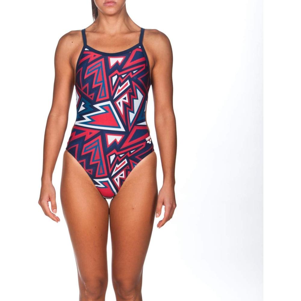 imageArena Womens Team MaxLife Swimsuit Solid Challenge Back Sports One Piece Competition Training Bathing Suit Athletic SwimwearNavyred