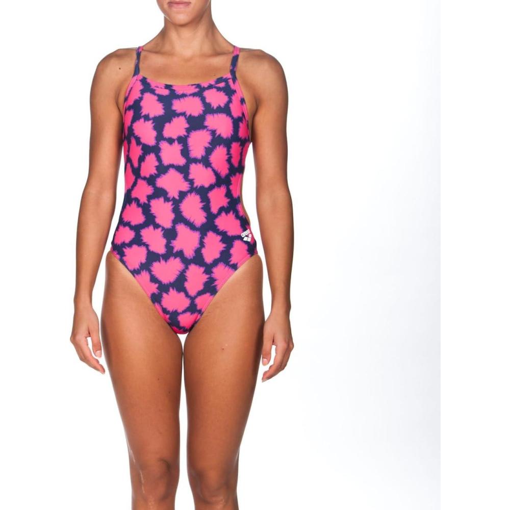 imageArena Womens Team MaxLife Swimsuit Solid Challenge Back Sports One Piece Competition Training Bathing Suit Athletic SwimwearPow Fresia Rose