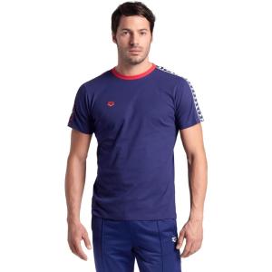 ARENA Men’s T-Shirt Team Og Short Sleeve All Cotton Active Tee Slim Fit(Navy/Red/Multi)