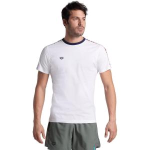 ARENA Men’s T-Shirt Team Og Short Sleeve All Cotton Active Tee Slim Fit(White/Navy/Multi)