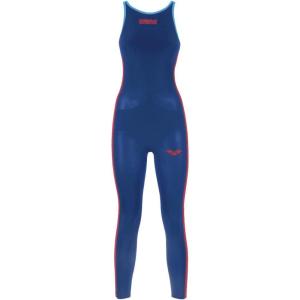 ARENA Powerskin R-EVO+ Open Water Racing Swim Suit Closed Back Womens Triathlon Swimsuit Full Body(Ocean Blue)