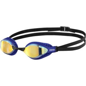ARENA Unisex Adult Air-Speed Anti-Fog Racing Swim Goggles for Men and Women Air Seals Technology for Superior Comfort(Yellow Copper/Blue)