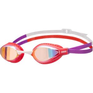 ARENA Unisex Adult Air-Speed Anti-Fog Racing Swim Goggles for Men and Women Air Seals Technology for Superior Comfort(Yellow Copper/Bright Coral/Plum)