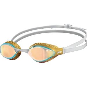 ARENA Unisex Adult Air-Speed Anti-Fog Racing Swim Goggles for Men and Women Air Seals Technology for Superior Comfort(Yellow Copper/Gold)