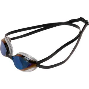 ARENA Unisex Python Racing Swim Goggles for Men and Women Anti-Fog No Leak Max Comfort Dual Strap, Mirror/Non-Mirror Lens(Blue/Silver)
