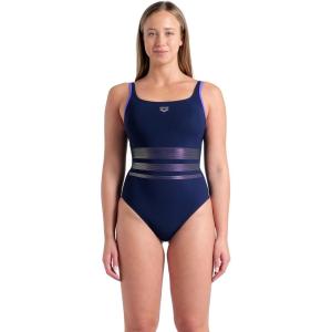 ARENA Women’s Bodylift Rosa Shapewear Wing Back B Cup One Piece Shaping Swimsuit(Navy/Navy/Violet)