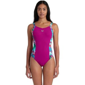 ARENA Women’s Bodylift Stefania U Back B-Cup Swimsuit(Grape Violet/Grape Violet Multi)