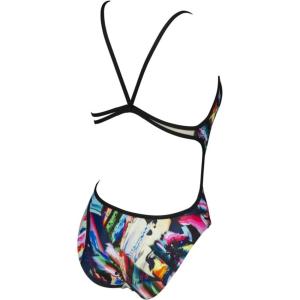 ARENA Women’s Crazy Zebras Lace Back One Piece Swim Suit(Colourful Paintings)