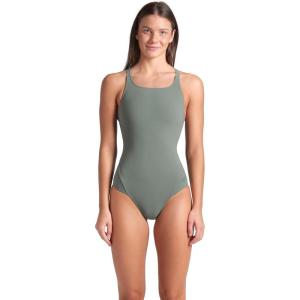 ARENA Women’s Feel Mesh Panel Power Back Athletic One Piece Swimsuit(Sage)