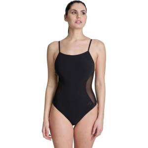 ARENA Womens Feel Women’s Mesh Panels Closed Back Swimsuit(Black)