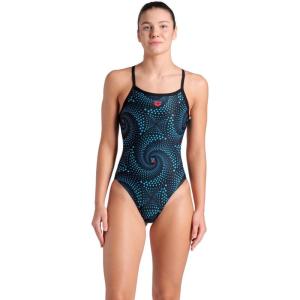 ARENA Womens Fireflow Performance Limited Edition Women’s Challenge Back Swimsuit(Black/Multi Black)