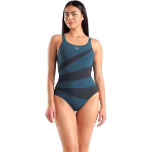 ARENA Women’s Shapewear Isabella B-Cup Ladies Tummy Control Shaping Swimsuit(Mangrove/Night Gray)