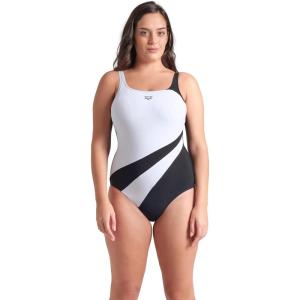 ARENA Women’s Shapewear Liliana B-Cup Swimsuit Tummy Control Ladies Bathing Suit(Black/White)
