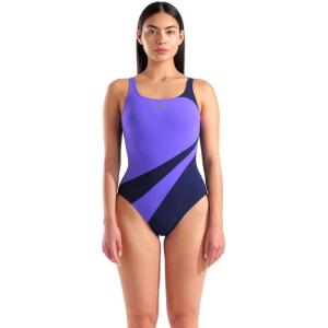 ARENA Women’s Shapewear Liliana B-Cup Swimsuit Tummy Control Ladies Bathing Suit(Navy/Violet)