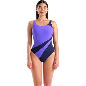 ARENA Women’s Shapewear Liliana C-Cup Swimsuit Tummy Control Ladies Bathing Suit(Navy/Violet)