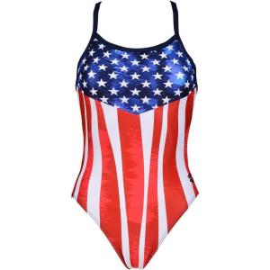 ARENA Womens Tulum Challenge Back Onepiece Swimsuit(Stars & Stripes)