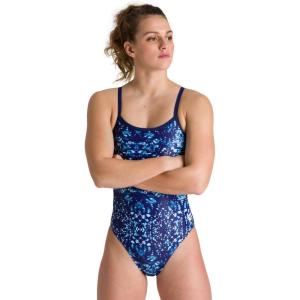 ARENA Womens Tulum Challenge Back Onepiece Swimsuit(Tie Dye Navy)