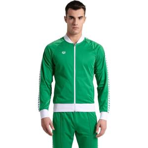 ARENA mens Arena Men’s Team Relax IV Front Zip Side Pockets Athletic Track Jacket(Team Green/White/Team Green)