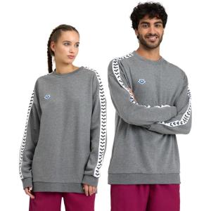 ARENA unisex-adult Unisex Icons Team Oversize Sweatshirt(Dark Gray Heather-white-black)
