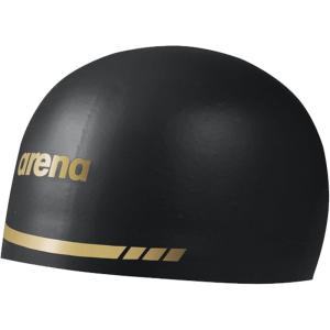 Arena 3D Soft USA Unisex Adult Silicone Swim Cap for Men and Women Swimming Training Racing Bathing Cap Competitive Swimmers(Black/Gold)