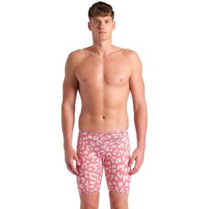 Arena Men’s Powerskin Carbon Air² Jammer Racing Suit(Leopard Print Geranium)