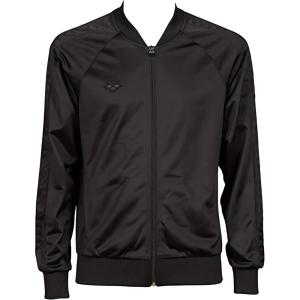 Arena Men’s Team Relax IV Track Jacket Front Zip Side Pockets Warm-Up Top Lightweight Athletic Retro Cool Bomber Jacket(All Black)