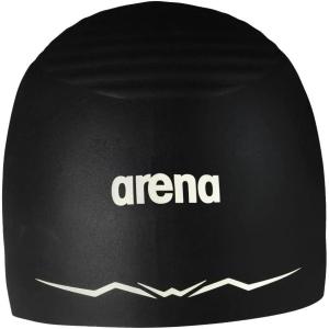 Arena Silicone Racing Swim Cap Men and Women Aquaforce Wave Hydrodynamic Performance Competitive Intensive Swimming(Black)