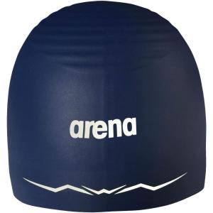 Arena Silicone Racing Swim Cap Men and Women Aquaforce Wave Hydrodynamic Performance Competitive Intensive Swimming(Navy)