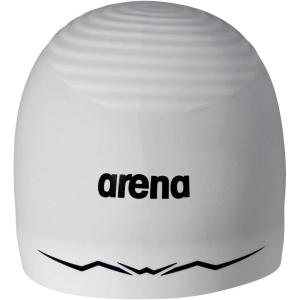 Arena Silicone Racing Swim Cap Men and Women Aquaforce Wave Hydrodynamic Performance Competitive Intensive Swimming(White)