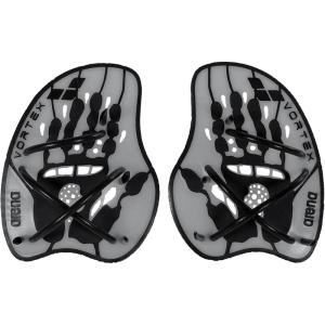 Arena Unisex Adult Vortex Evolution Swimming Hand Paddles for Women and Men Adjustable Straps Curved Design(Silver/Black)