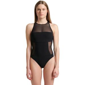 Arena Womens Arena Feel Women’s Mesh Panel Swim Pro Back Swimsuit Stylish Ladies Bathing Suit(Black)
