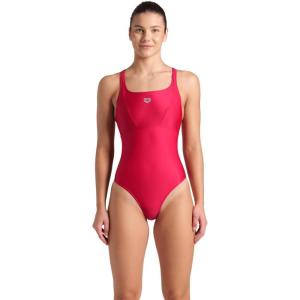Arena Womens Arena Feel Women’s Solid Control Pro Back Swimsuit One Piece Bathing Suit(Red Onion)