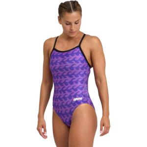 Arena Womens Arena Performance Women’s Ride The Wave Swimsuit(Black-team Purple)