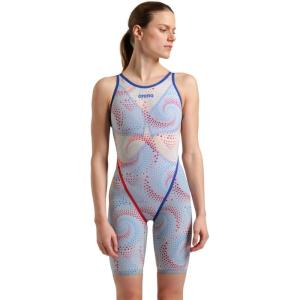 Arena Women’s Powerskin Carbon Glide Full Body Short Leg Open Back Swimsuit for Competitive Racing, Practice Kneeskin(Fireflow)