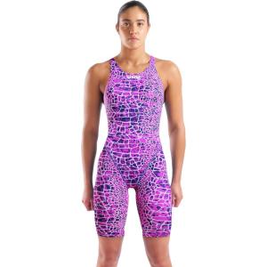 Arena Womens Racing Suit Powerskin St Next Open Back Competition Swimsuit Athletic Tech Suit(Snakeskin Pink)