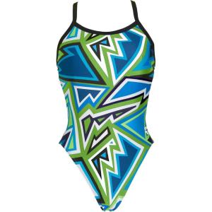 Arena Women’s Team MaxLife Swimsuit Solid Challenge Back Sports One Piece Competition Training Bathing Suit Athletic Swimwear(Leaf)
