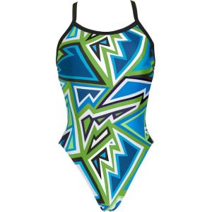 Arena Women’s Team MaxLife Swimsuit Solid Challenge Back Sports One Piece Competition Training Bathing Suit Athletic Swimwear(Leaf-multi)
