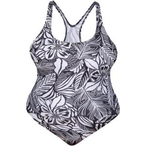 arena Bodylift Women’s Spikes Bra Plus Size One Piece Swimsuit Swim Pro Back UV Protection Tummy Control Ladies Bathing Suit(Black-multi-white)