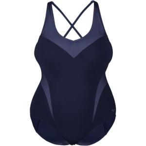arena Bodylift Women’s Spikes Bra Plus Size One Piece Swimsuit Swim Pro Back UV Protection Tummy Control Ladies Bathing Suit(Navy-bright Blue)