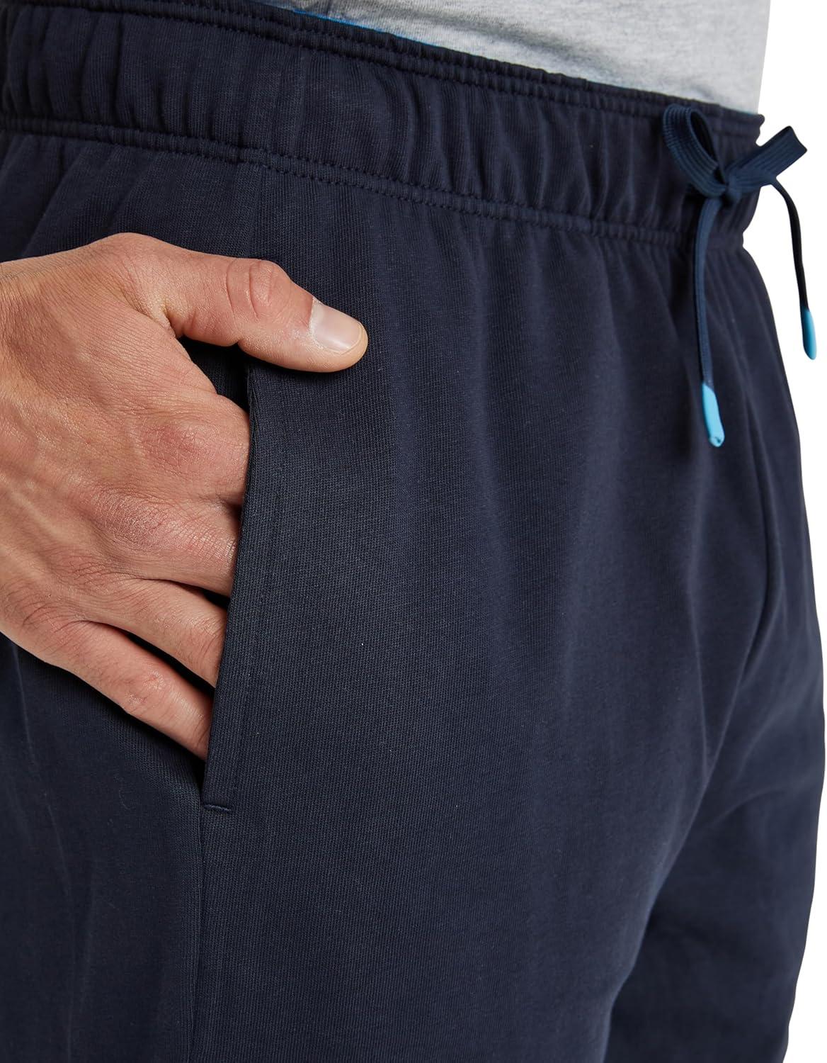 imageARENA Bermuda Solid Unisex Shorts Mens Womens Comfy 100 Percent Cotton Jersey Sweat Shorts Drawstring Deep Side PocketsNavy