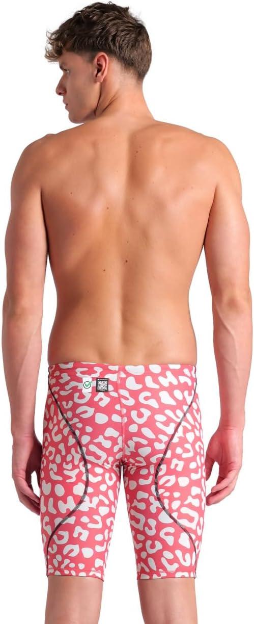 imageARENA Powerskin ST Next Mens Racing Jammer Competition Swimsuit One Piece Athletic Swim Team Championship Tech SuitLeopard Skin Geranium