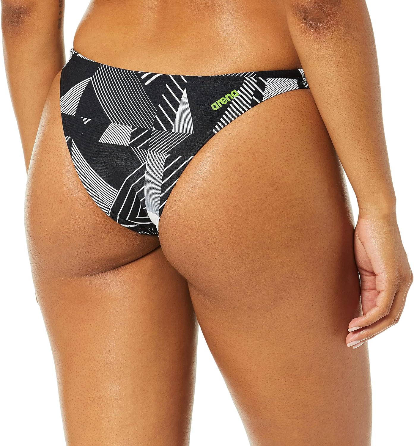 imageARENA Rulebreaker Free Brief Swimsuit Bikini Swim Bottoms for Women Athletic Swimwear with Internal DrawstringGeometric Black