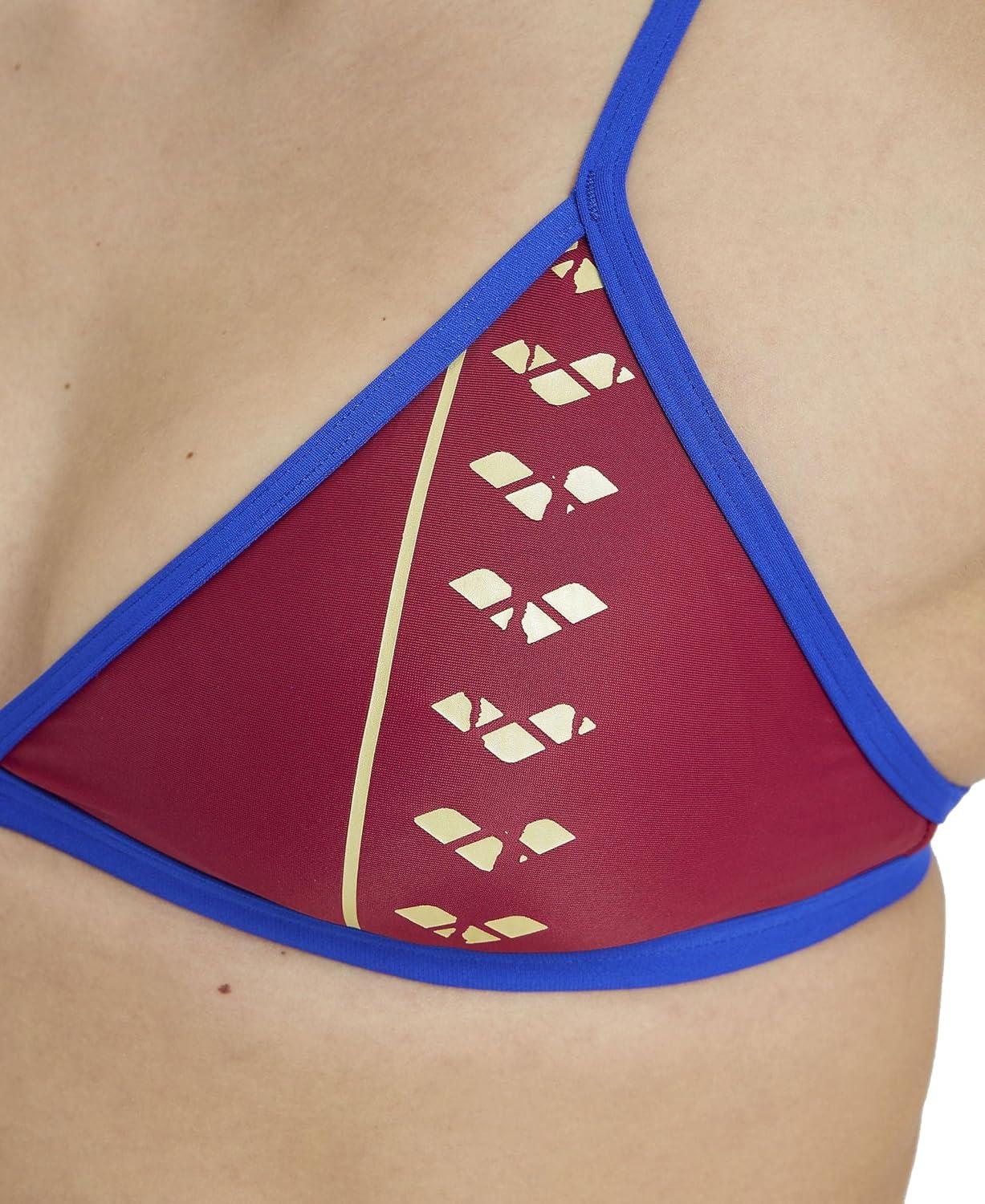 imageARENA Womens Icons Two Piece Swimsuit Triangle BikiniBurgundyneon Blue