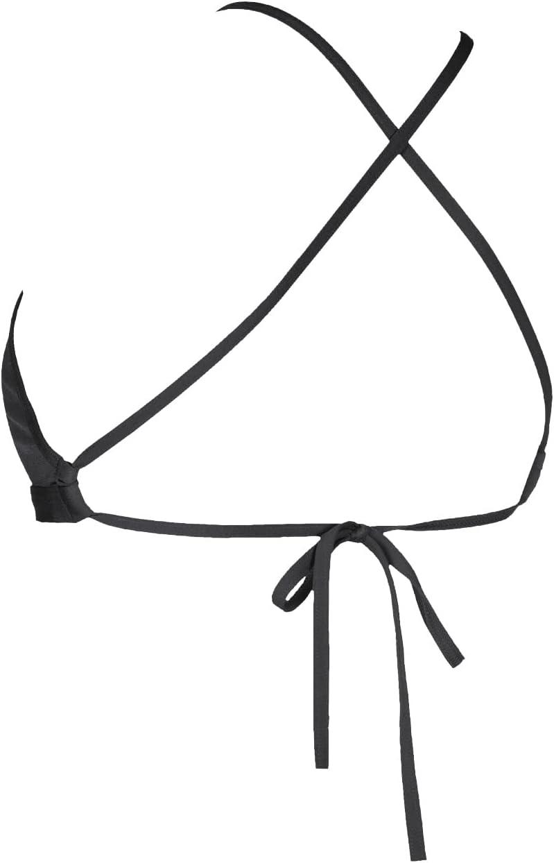 imageARENA Womens Team Solid Swim Top Tie Back Athletic Bikini Top Only Competitive Swimming Training Ladies Bathing SuitBlackWhite