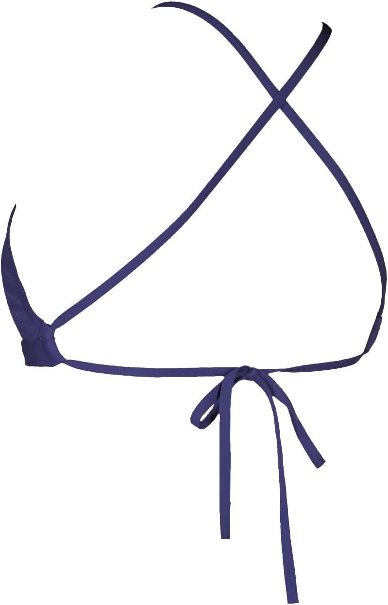 imageARENA Womens Team Solid Swim Top Tie Back Athletic Bikini Top Only Competitive Swimming Training Ladies Bathing SuitNavyWhite