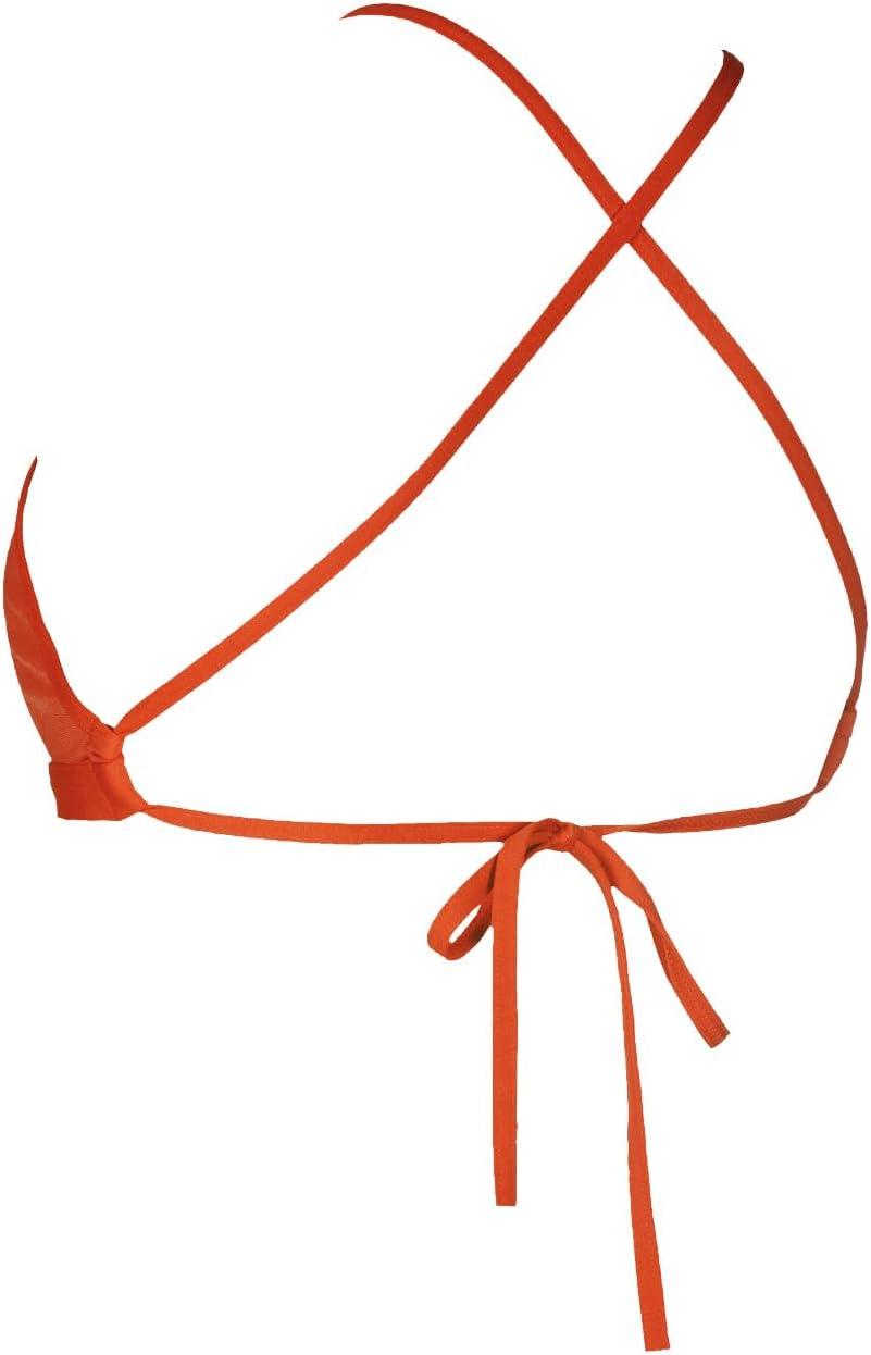 imageARENA Womens Team Solid Swim Top Tie Back Athletic Bikini Top Only Competitive Swimming Training Ladies Bathing SuitRedWhite